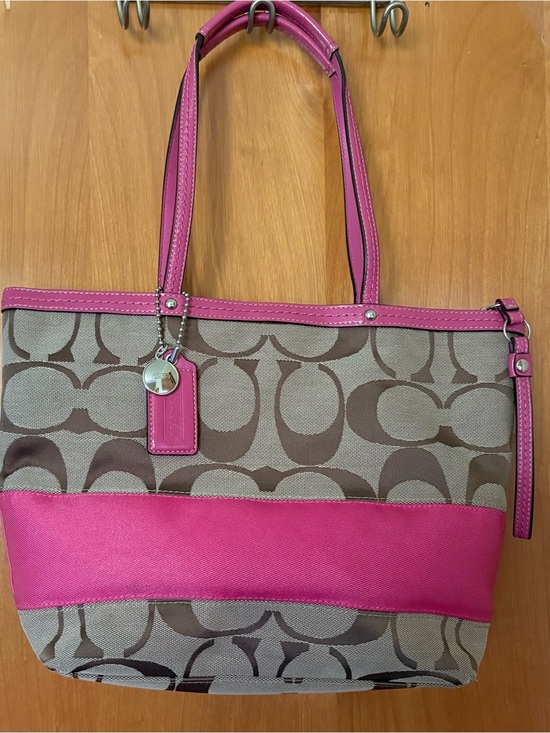 Coach Handbags - Coach Signature Stripe Tote Bag: Coach tag, coach bag/duster, everything! NWOT